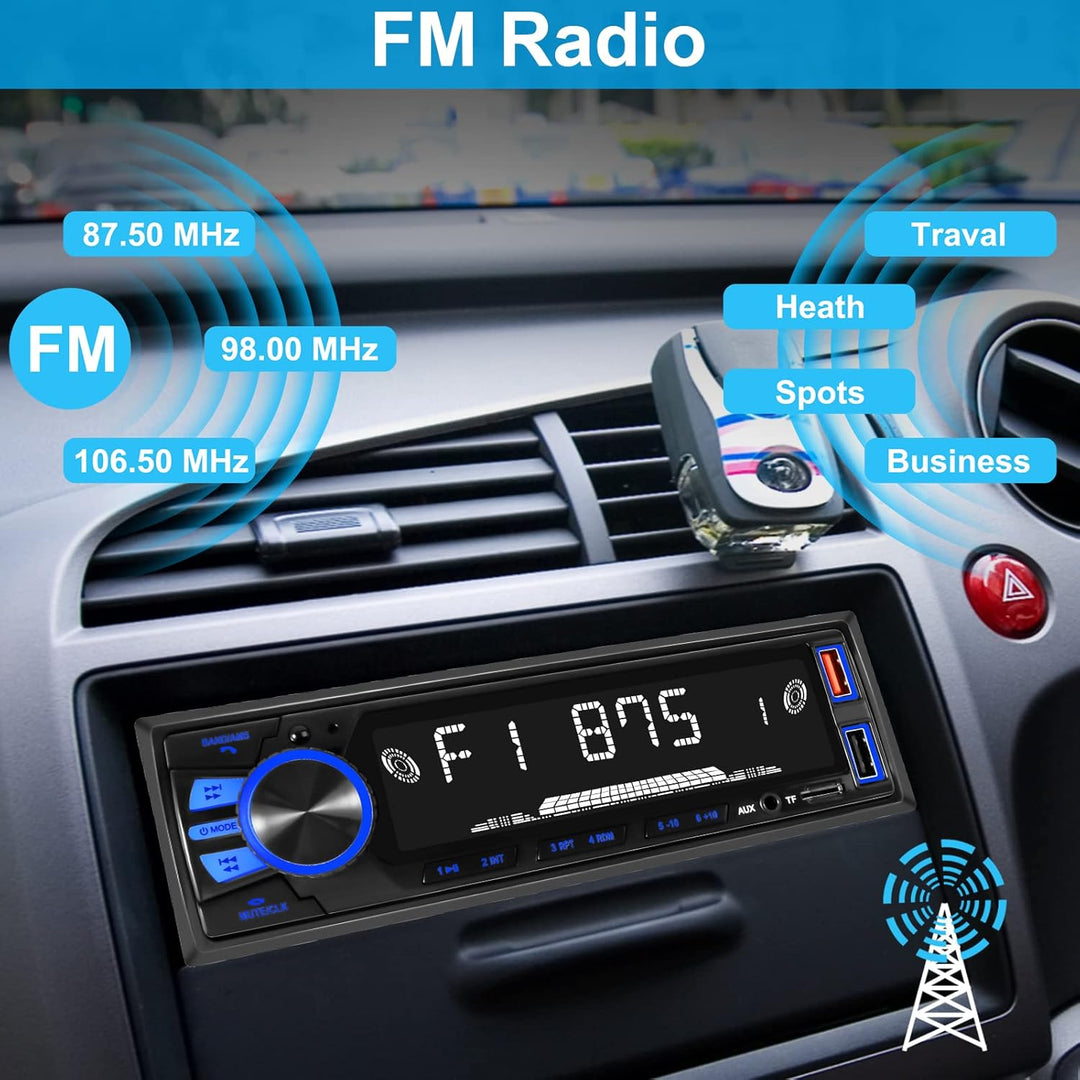 Radio de coche Bluetooth Single DIN Audio estéreo para