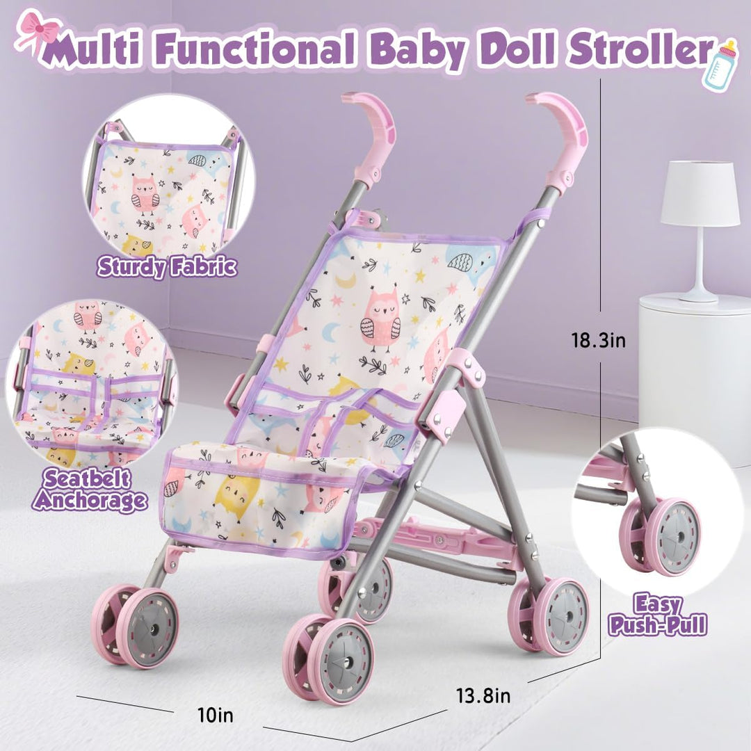 Muñeca de bebé con juego de cochecito para juego de simulación real...