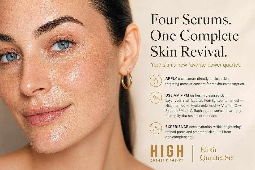 HIGH - Elixir Quartet Set - Suero: incluye vitamina C, retinol, áci...