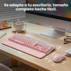 Combo de teclado y mouse inalámbrico, reposamuñecas magnético, tecla, Azul aguamarina