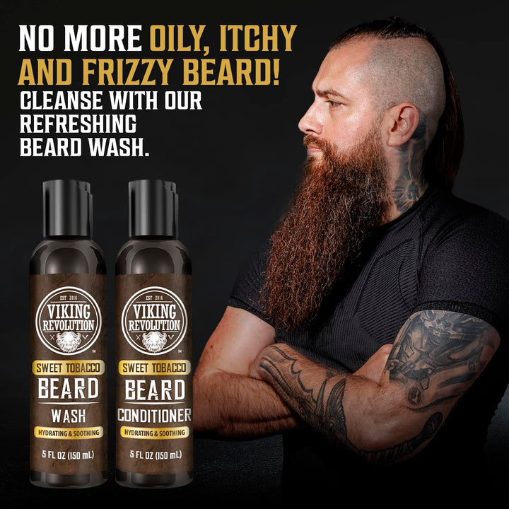 Viking Revolution - Set de lavado y acondicionador para barba, taba...