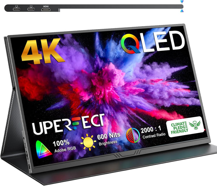 UPERFECT True 4K Monitor portátil QLED, monitor portátil de 15.6 pu...