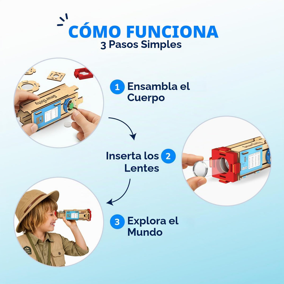 Smartivity Juguete STEM para telescopio de bricolaje para niños de 8 a 14