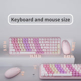 MPTOG Combo de teclado y mouse inalámbricos retro, teclas flotantes...