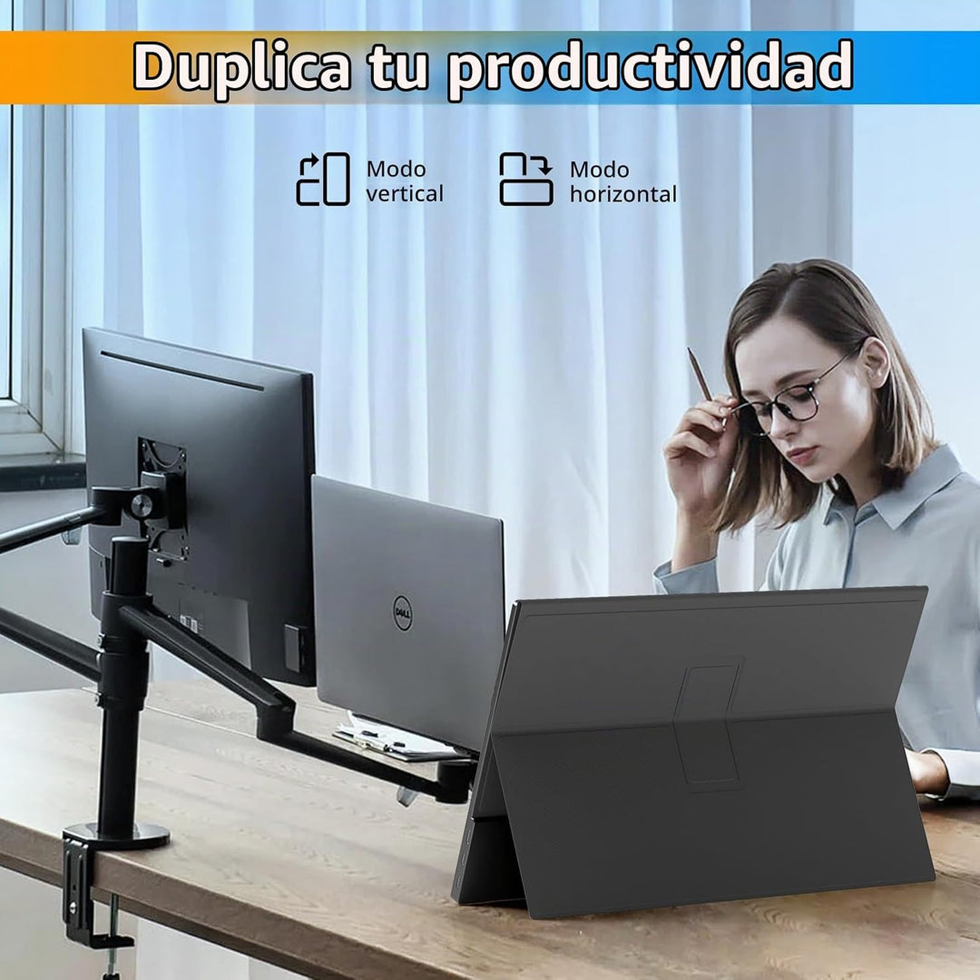 WGK Monitor portátil de borde estrecho de 17.3\u201D 1080P FHD 144H...
