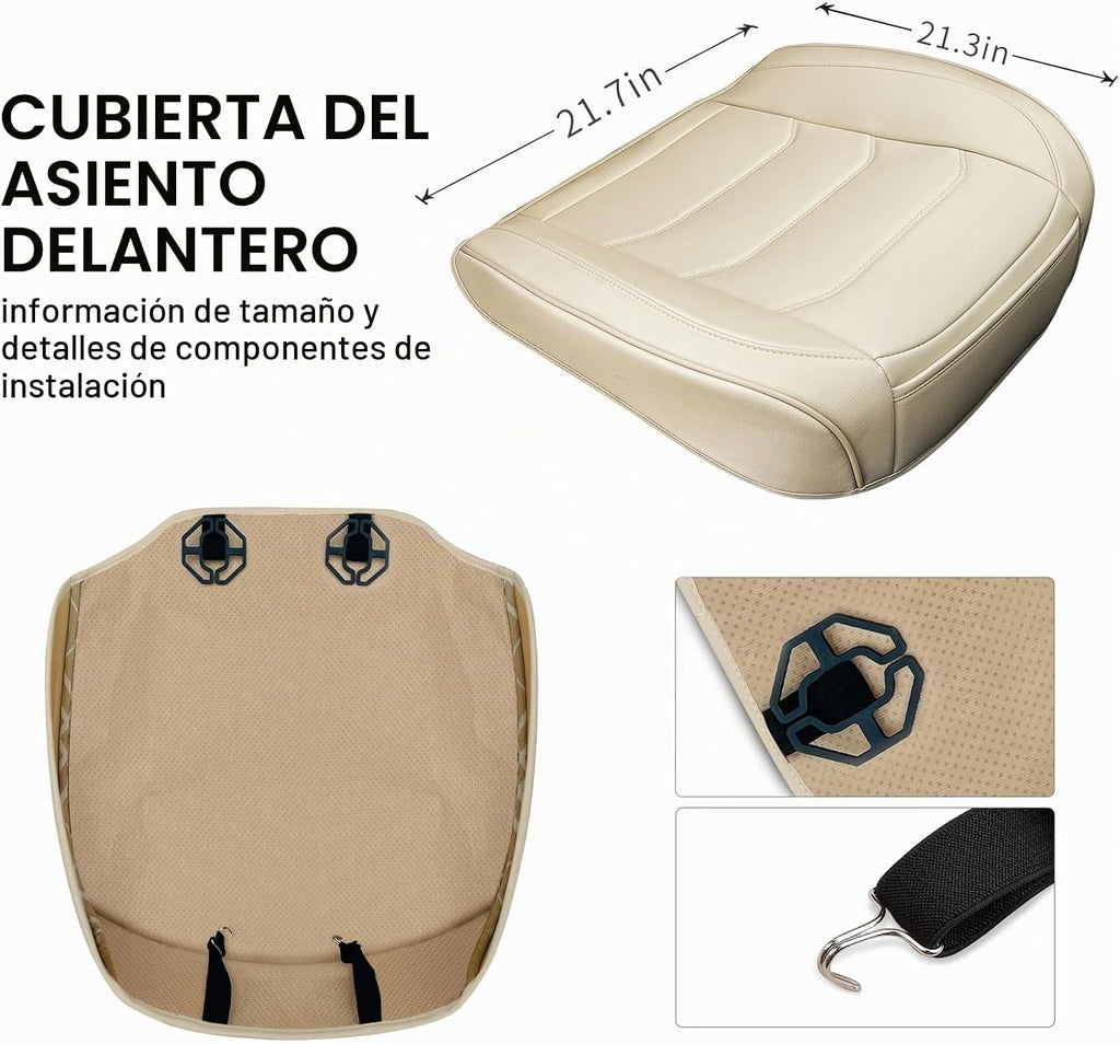Funda de asiento de coche para piel sintética de lujo y comodidad
