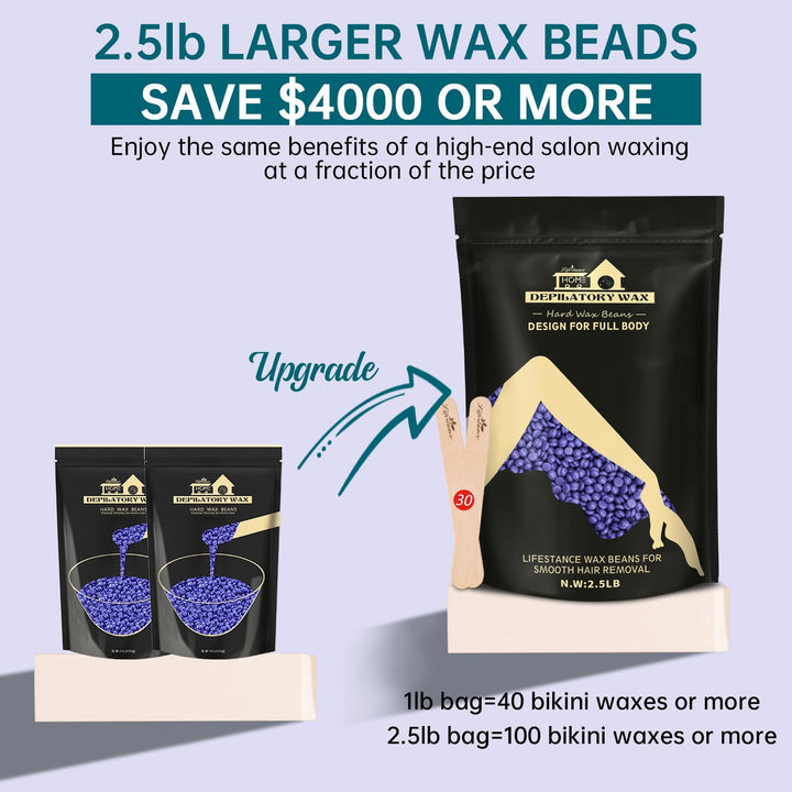 Lifestance - Kit de perlas de cera de 2.5 libras, perlas de cera du...