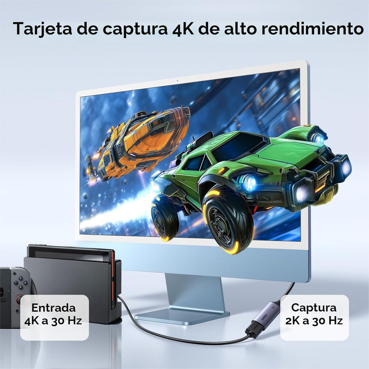 UGREEN 2K@30Hz 1080P 60FPS Tarjeta de captura de vídeo 4K Entrada H...