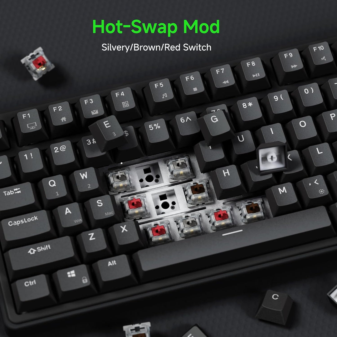 RK ROYAL KLUDGE R75 Teclado mecánico para juegos con cable, teclado...