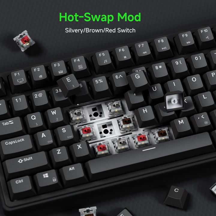 RK ROYAL KLUDGE R75 Teclado mecánico para juegos con cable, teclado...