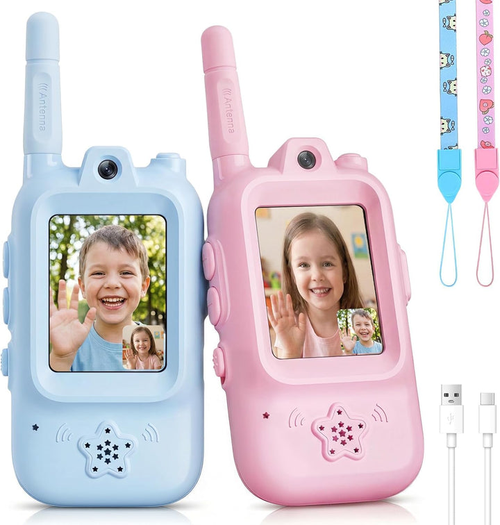 AQLL Walkie Talkies for Kids with Real-Time Video Chat, 2 Pack Rech...