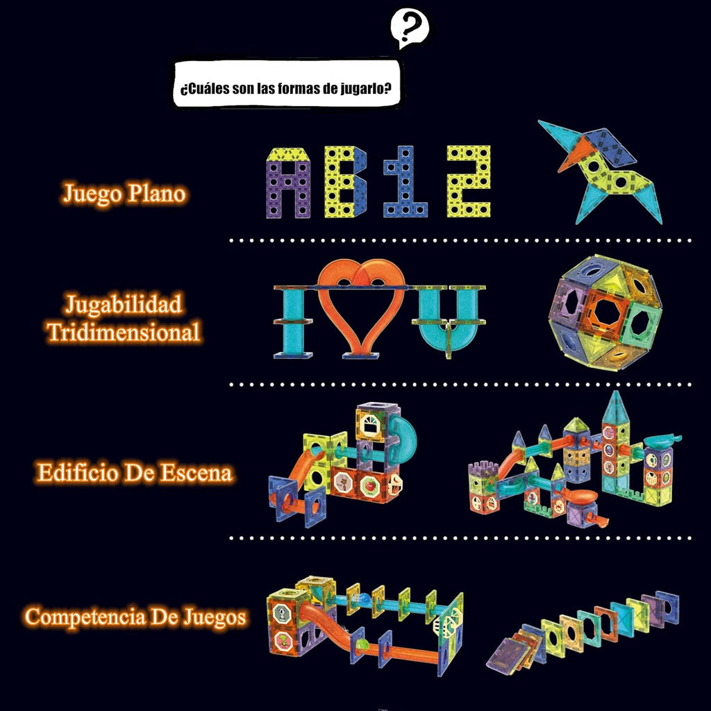 Bloques de construcción de azulejos magnéticos ligeros para niños, juguetes de construcción STEM educativos transparentes en 3D, bloques magnéticos de mármol para niños de 3, 4, 5, 6, 7, 8, 10