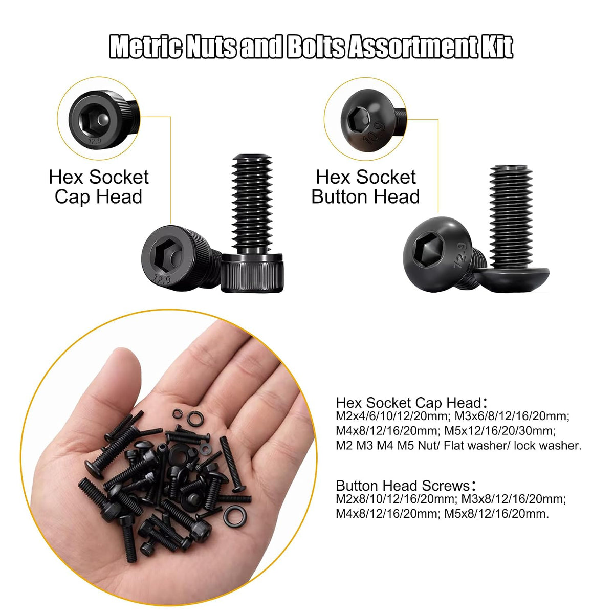 ZTF Kit surtido de tornillos 4005 piezas, tornillos de máquina M2 M3 M4 M5