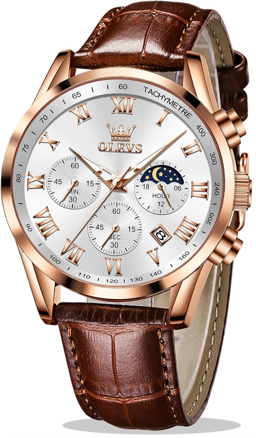 OLEVS Relojes para Hombres Lujo Cara Grande Relojes Resistente al Agua