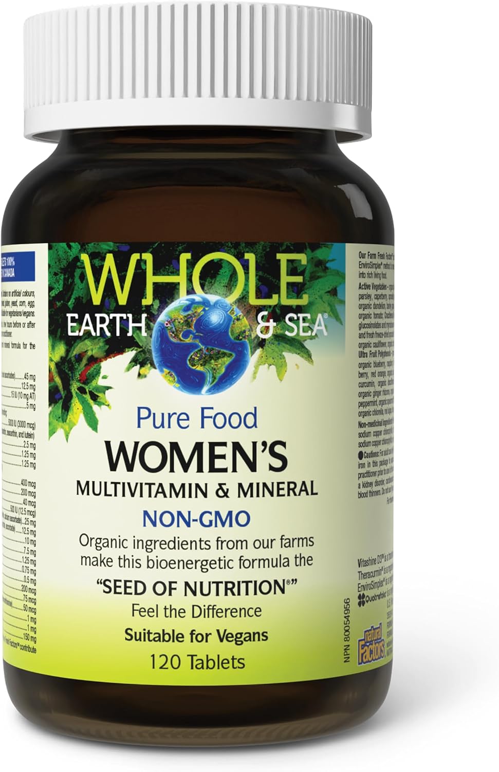 Natural Factors Whole Earth &amp; Sea Multivitamínico y mineral par...