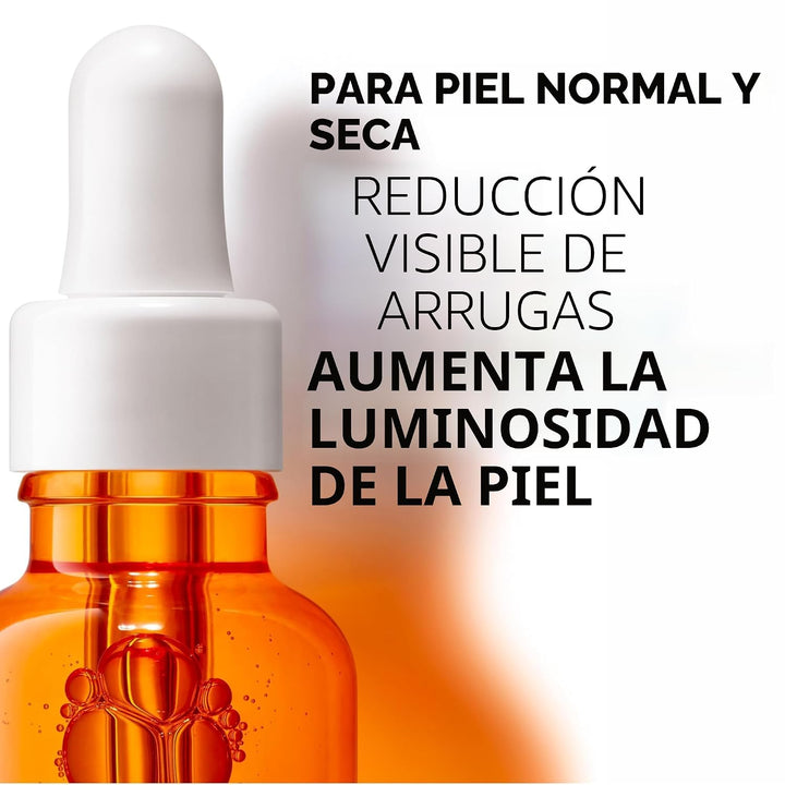 La Roche-Posay Suero puro de Vitamina C al 12% para cara con ácido...
