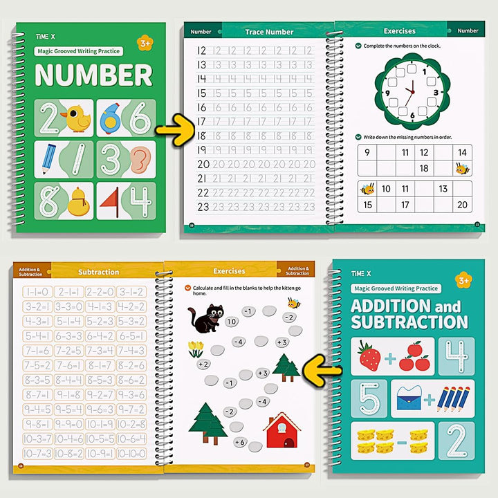 TIME X Magic Grooved Writing Practice Books Libros de