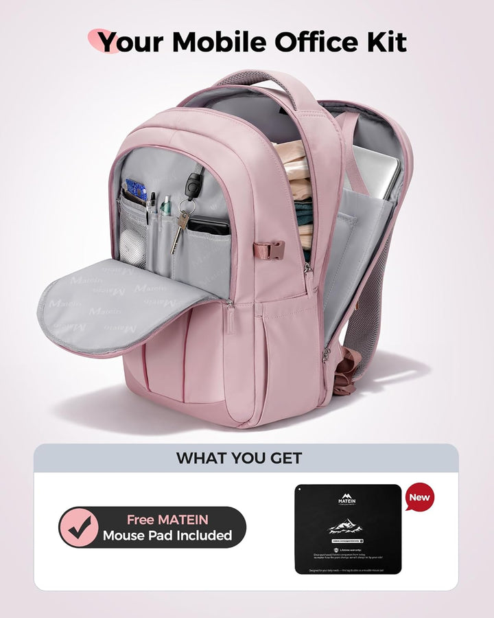 MATEIN HER Mochila de trabajo para laptop con compartimento para al...