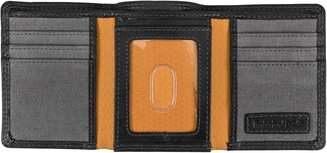 Timberland PRO - Cartera triple de cuero para hombre con ventana pa...