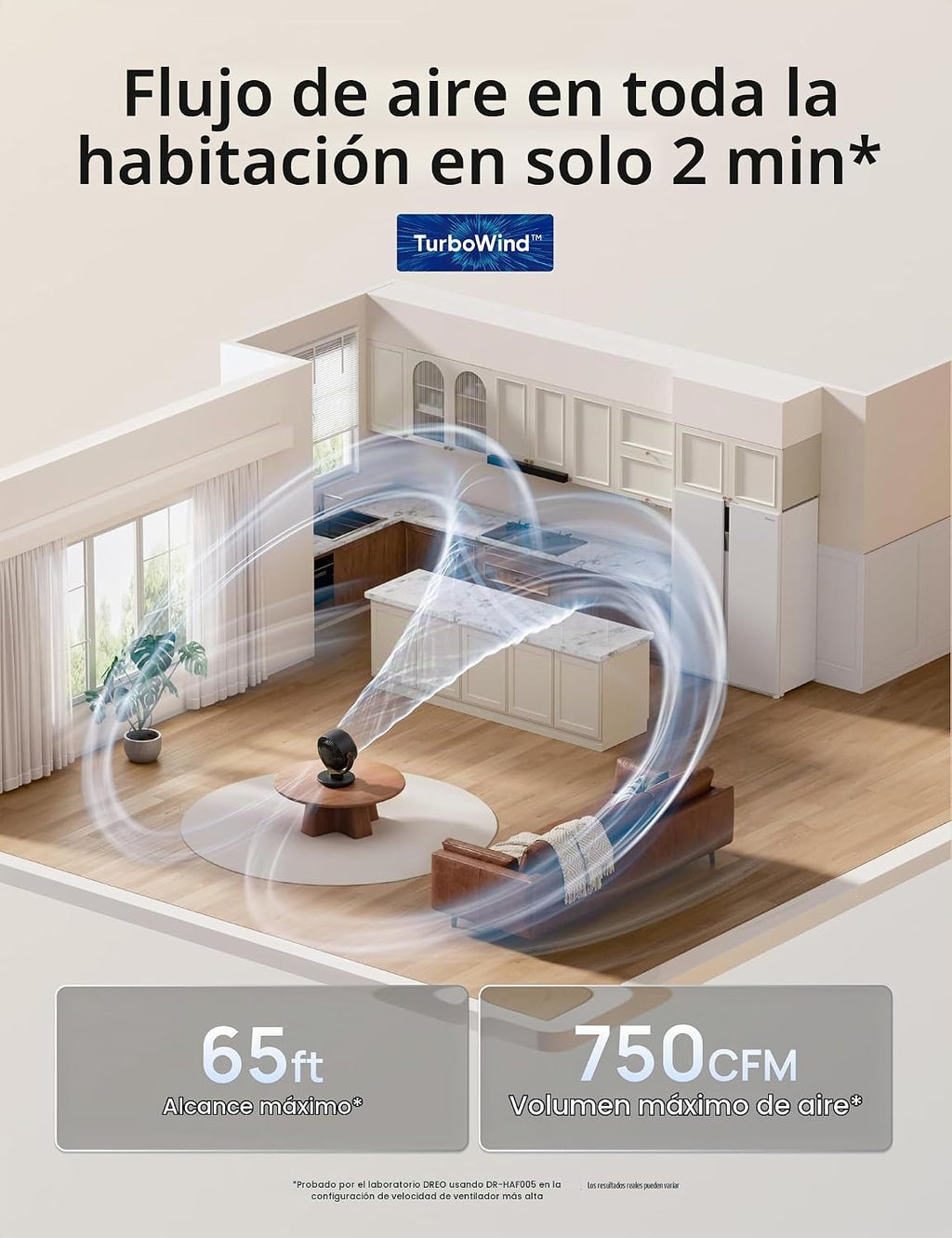 Dreo Ventilador para dormitorio, ventilador circulador de aire de e...