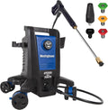 Westinghouse ePX3500 - Lavadora a presión eléctrica, 2500 PSI máx. 1.76 GPM máximo con tecnología antivuelco, tanque de jabón a bordo, varita de acero profesional, juego de 5 boquillas, para coches