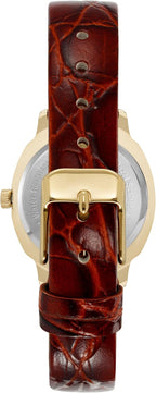 Armitron Reloj para Mujer con correa de cuero real adornada con cristales genuinos