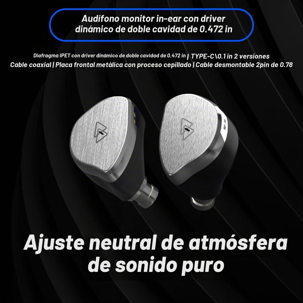 BQEYZ BQ10 12mm Dynamic Wired Earphones, 3.5mm en-Ear Monitor IEM
