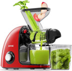 SIFENE Extractor de Jugos Masticador Lento Compacto, Tolva Doble, Motor 150W, Rojo