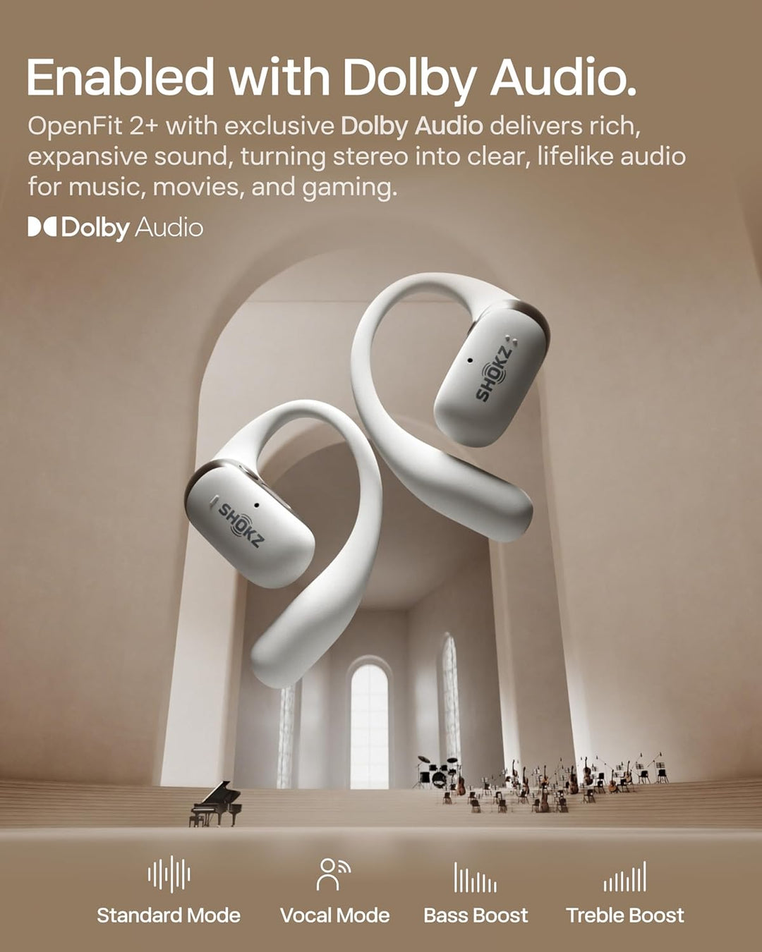 SHOKZ Auriculares OpenFit 2+ OpenFit 2+, habilitados para Dolby Aud...