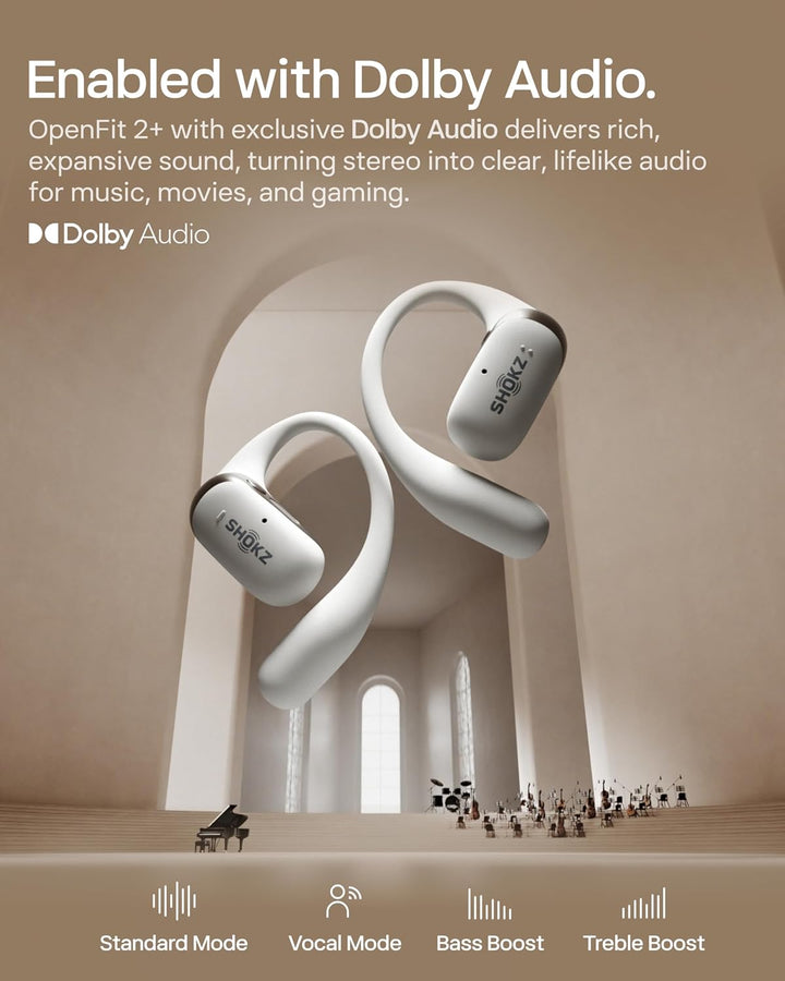 SHOKZ Auriculares OpenFit 2+ OpenFit 2+, habilitados para Dolby Aud...