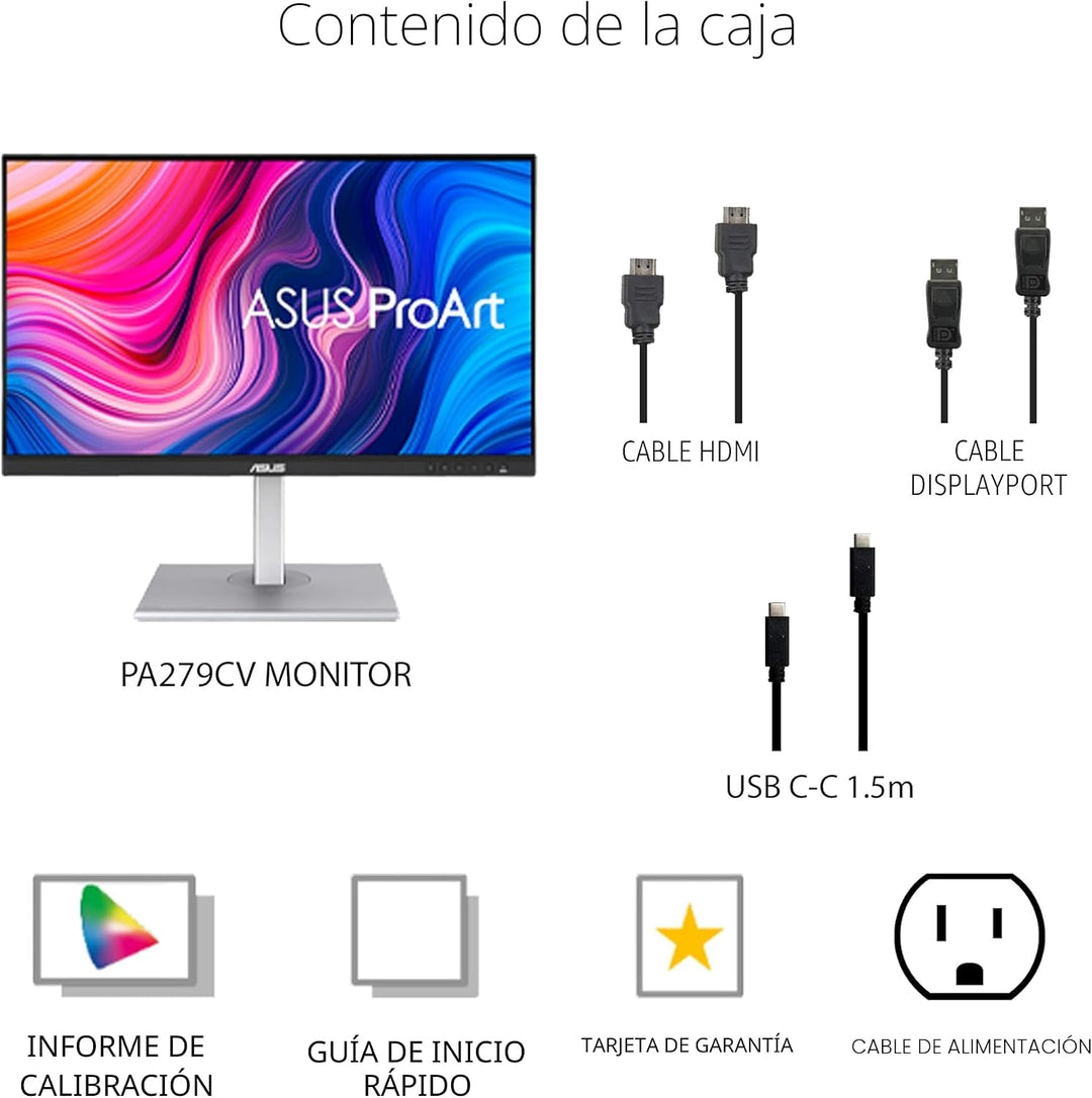 ASUS ProArt PA279CV - Monitor profesional USB-C 4K UHD de 27 pulgad...