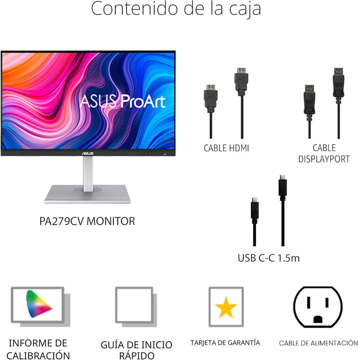ASUS ProArt PA279CV - Monitor profesional USB-C 4K UHD de 27 pulgad...