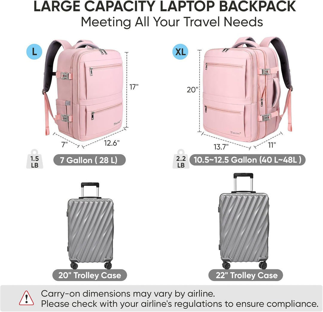 BALEINE Mochila de viaje para mujeres y hombres, mochila grande y r...