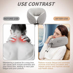 Masajeador de Cuello Eléctrico, Almohada de Viaje Portátil con Masaje y Calor, Almohada de Cuello Recargable y Vibrante, Perfecta para Alivio del Dolor en Casa, Oficina, Viaje, Ideas de Regalo para el