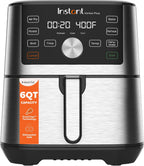 Instant Pot VORTEX Plus 6QT XL Freidora de aire, freidora de aire 6 en 1, acero inoxidable