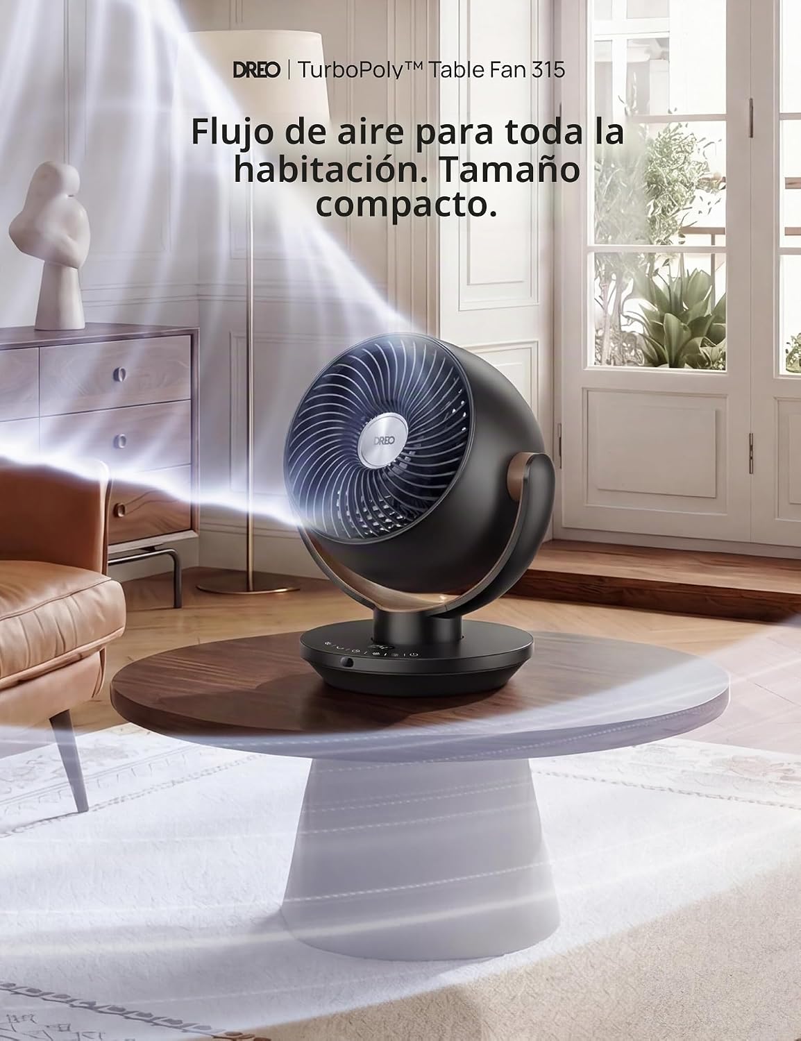 Dreo Ventilador para dormitorio, ventilador circulador de aire de e...