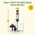 Cuisinart CSB-179 Smart Stick Licuadora de mano de velocidad variable, acero inoxidable