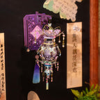Lámpara MU Rompecabezas de metal 3D con iluminación de mariposa, palacio con forma de latern, kits de modelo, lámpara de construcción, rompecabezas 3D para adultos, imanes de nevera de bricolaje, trabajos de manualidades, regalos de cumpleaños, decoración