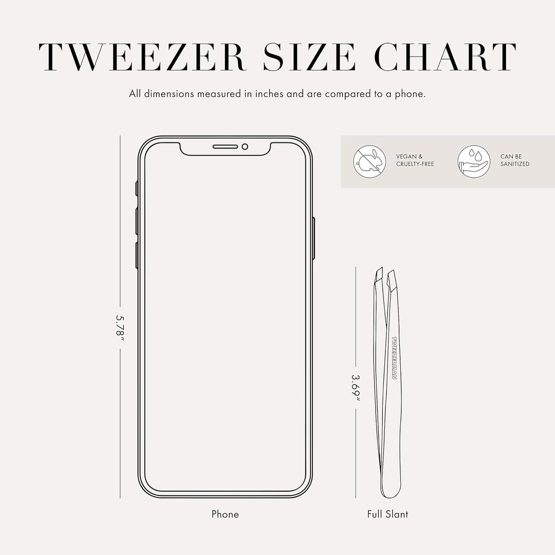 Tweezerman - Pinza inclinada completa de Tea Rose exclusiva y cepillo