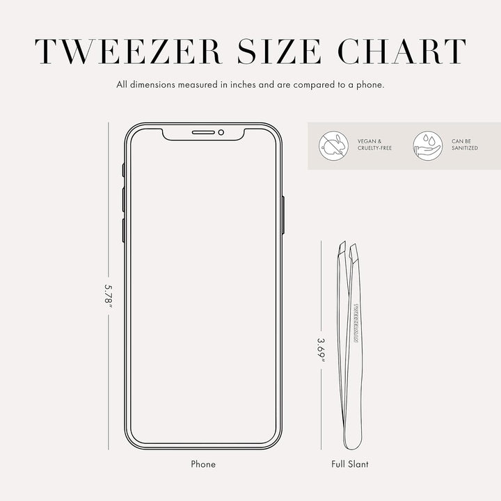 Tweezerman - Pinza inclinada completa de Tea Rose exclusiva y cepillo