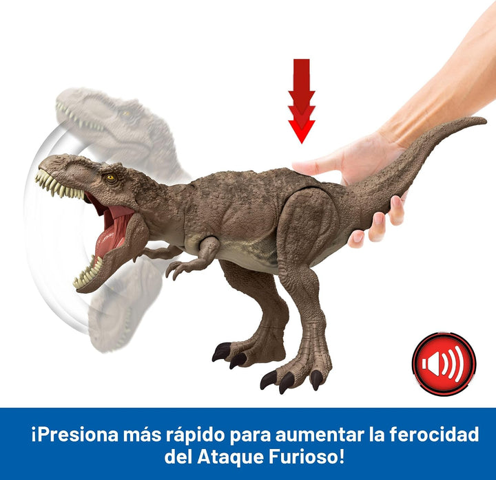 Mattel - Figura de acción de dinosaurio T. rex de Jurassic World co...