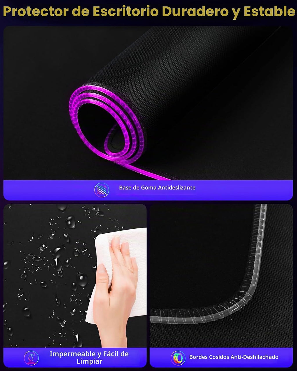 Alfombrilla de mouse magnética de carga inalámbrica para juegos, 31.5 x