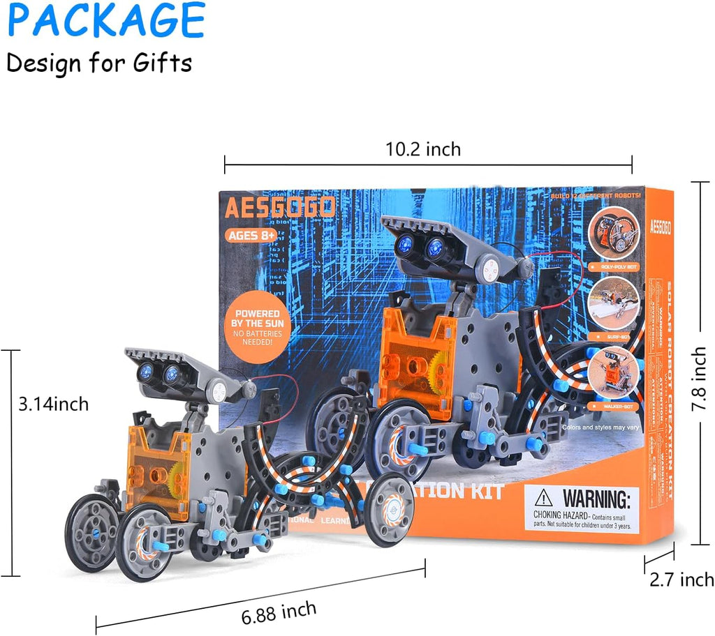 Kit de construcción de robot solar, juguetes robóticos STEM 12 en 1 para