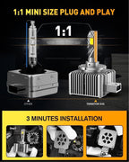 Termitor Bombilla D3S, 100,000 lúmenes, 6500 K, IP68 impermeable, ajuste directo OEM 1:1, larga durabilidad, luz D3S 1000% más brillante para bombillas de deportes de motor, paquete de 2