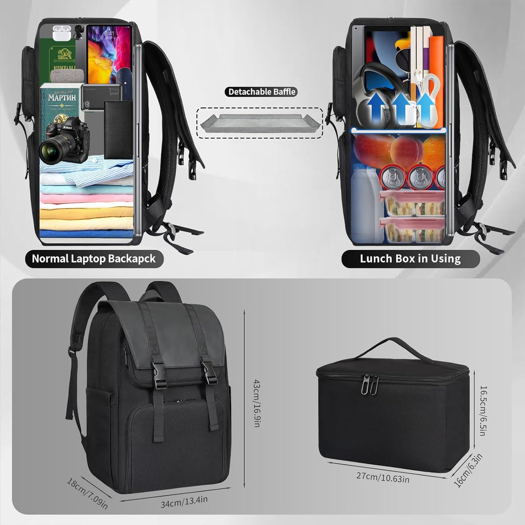 BERTASCHE Mochila de Almuerzo, Mochila para Laptop de 15.6 pulgadas...