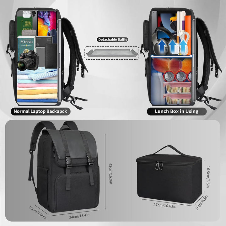 BERTASCHE Mochila de Almuerzo, Mochila para Laptop de 15.6 pulgadas...