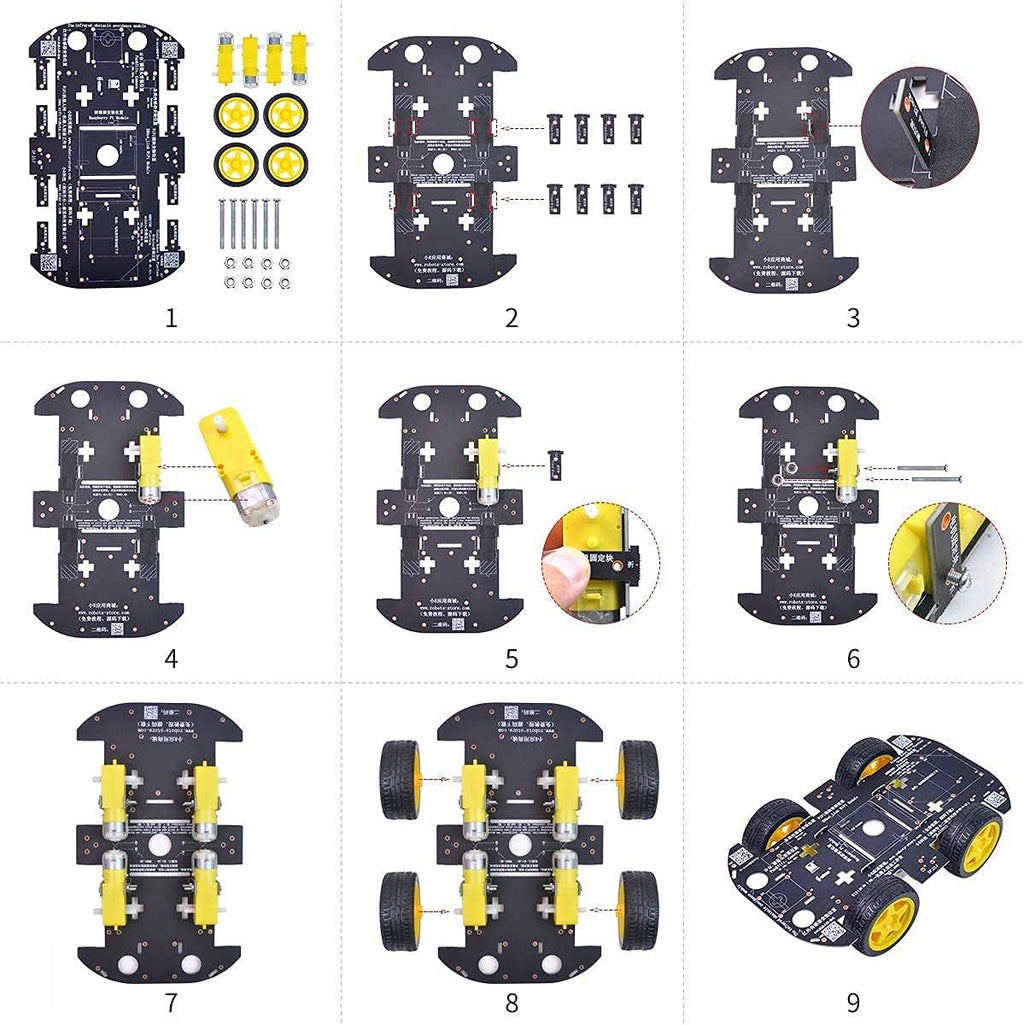 Chasis de Robot 4WD Robot Car Smart Chassis Kit con 4 motores TT para Arduino/Raspberry Pi/Jetson Nano, Kit DIY de aprendizaje de chasis robótico inteligente