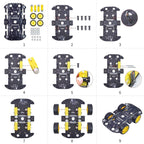 Chasis de Robot 4WD Robot Car Smart Chassis Kit con 4 motores TT para Arduino/Raspberry Pi/Jetson Nano, Kit DIY de aprendizaje de chasis robótico inteligente