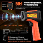 Termómetro infrarrojo tipo pistola FKM de alta relación 50:1 -58°F ~ 3272°F