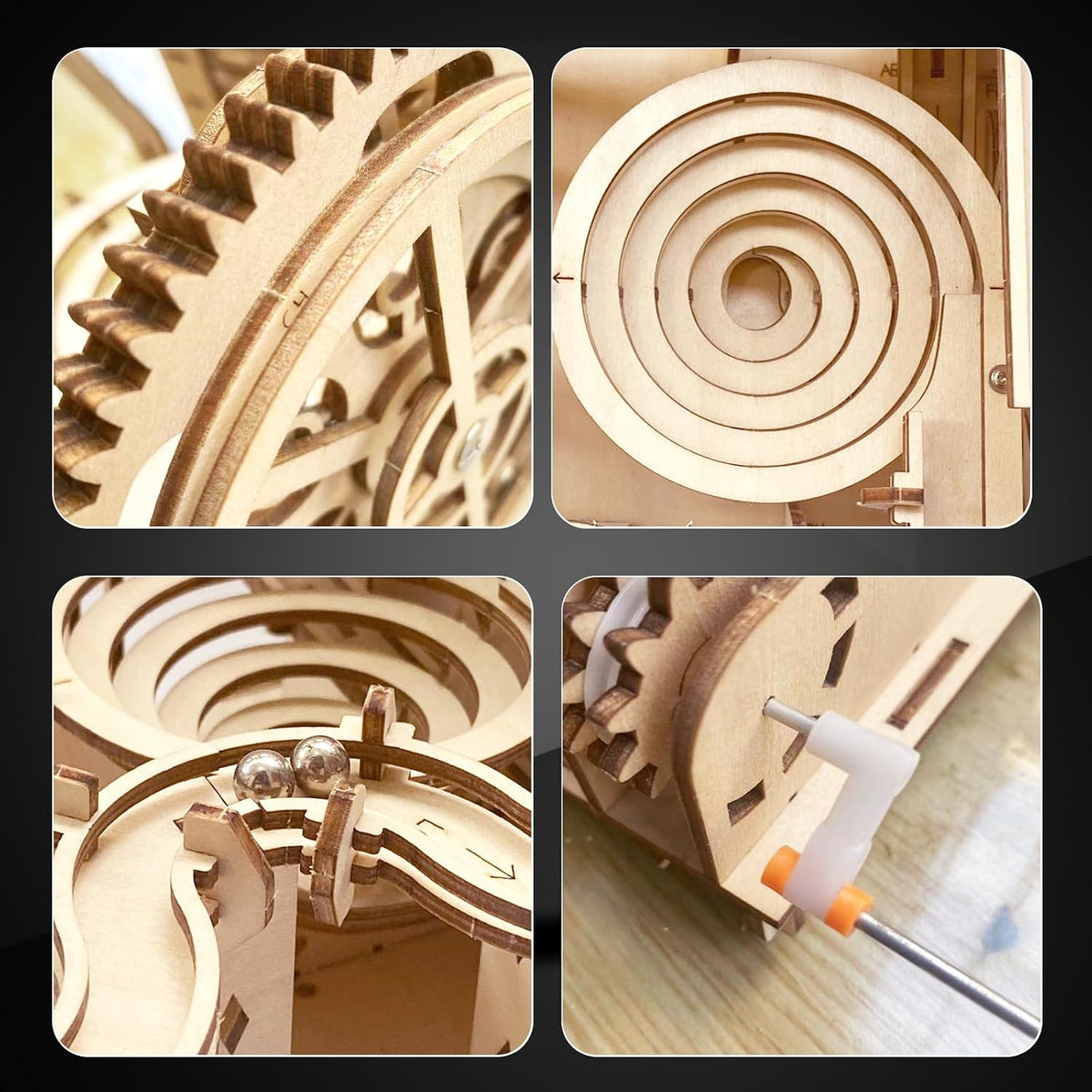 Rompecabezas 3D Mármol de Madera para Adultos DIY Rompecabezas Mecánico